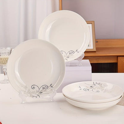 Elegant Ceramic Dinner Plates High Temperature Resistant Golden Branch Design - HomeGoods Lima