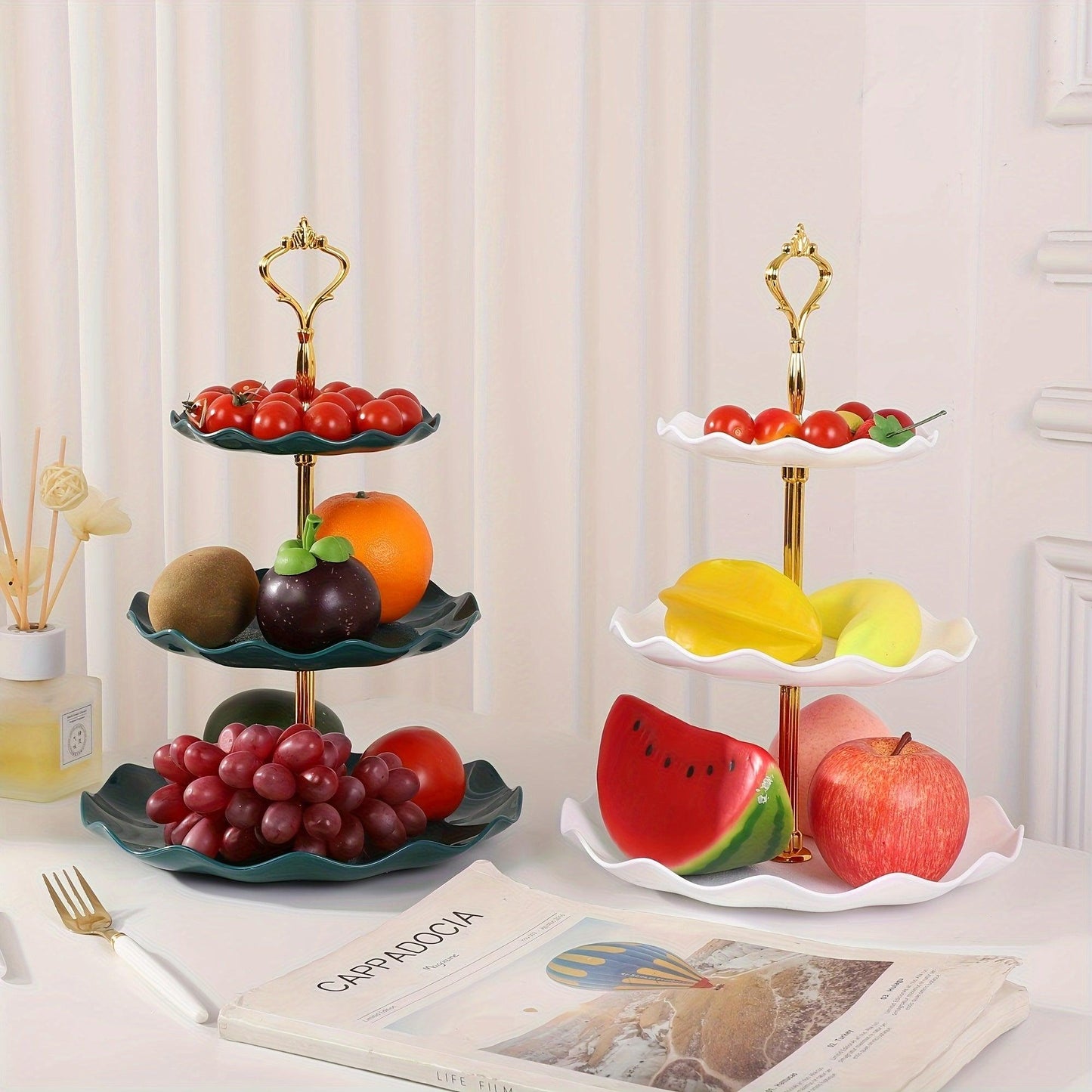 3Tier Dessert Tray with Fruit and Cake for Entertaining - HomeGoods Lima