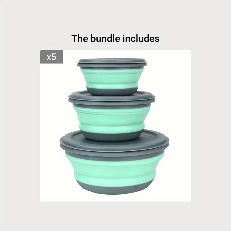 3Piece Silicone Bowl Set with Lid Portable Travel Tableware - HomeGoods Lima