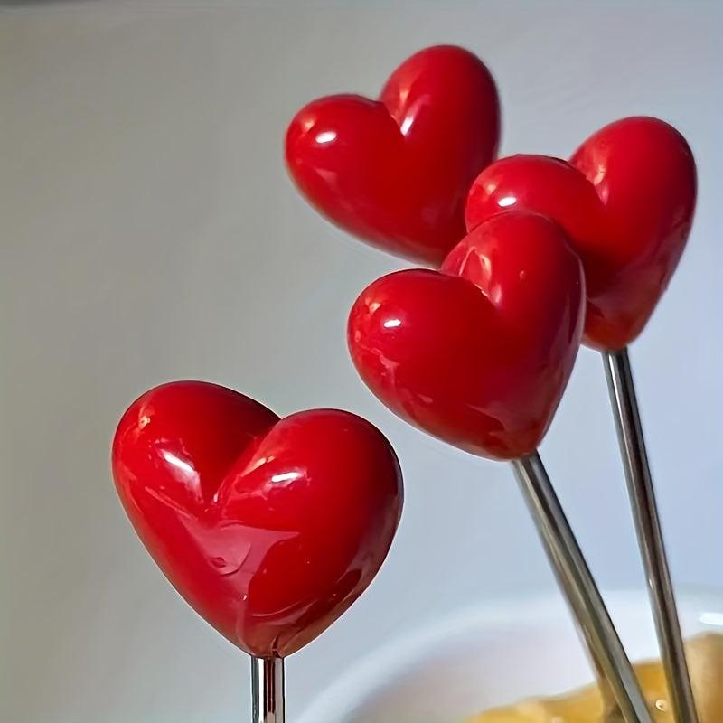 10pcs Stainless Steel Love Fruit Forks Perfect for Parties - HomeGoods Lima