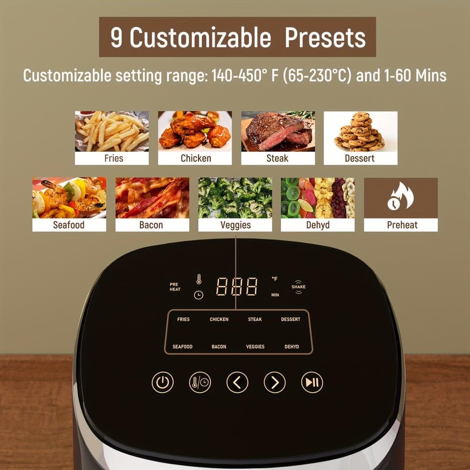 Air Fryer Powerful 4L with 9 Cooking Functions Reminder 1550W - HomeGoods Lima