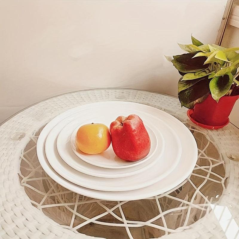 White Melamine Elegant Dinner Plate Round Porcelain Serving Tray - HomeGoods Lima