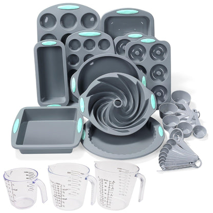 45Piece Nonstick Silicone Baking Set OvenSafe Flexible Bakeware - HomeGoods Lima