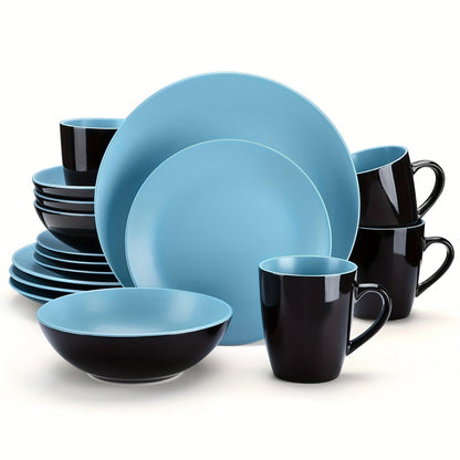 16Piece Matte Stoneware Dinner Set with Plates Bowls for 4 - HomeGoods Lima