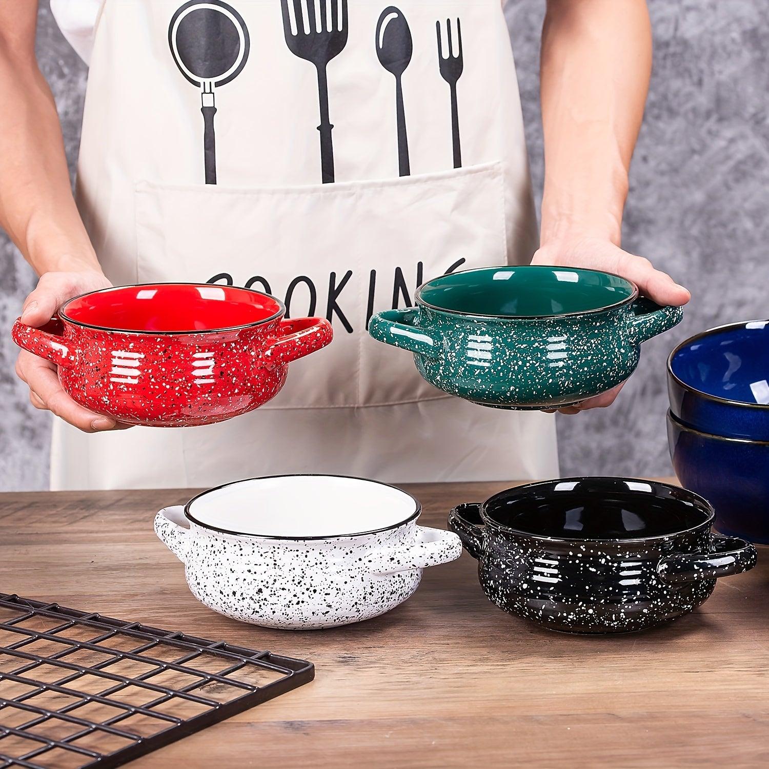 Set of 4 Ceramic Soup Bowls with Dual Handles - HomeGoods Lima