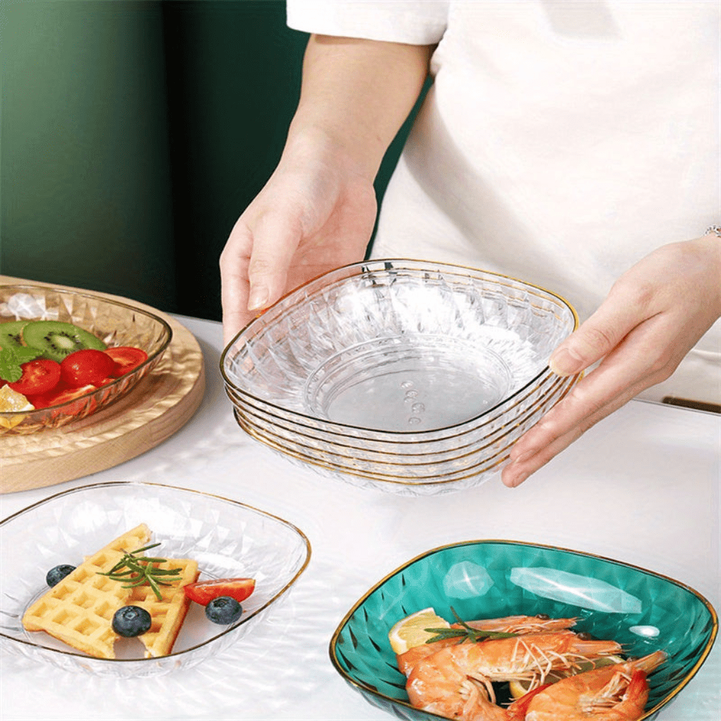 HighQuality Transparent Bone Plates for Home Dining Serving Fruits Sweets - HomeGoods Lima