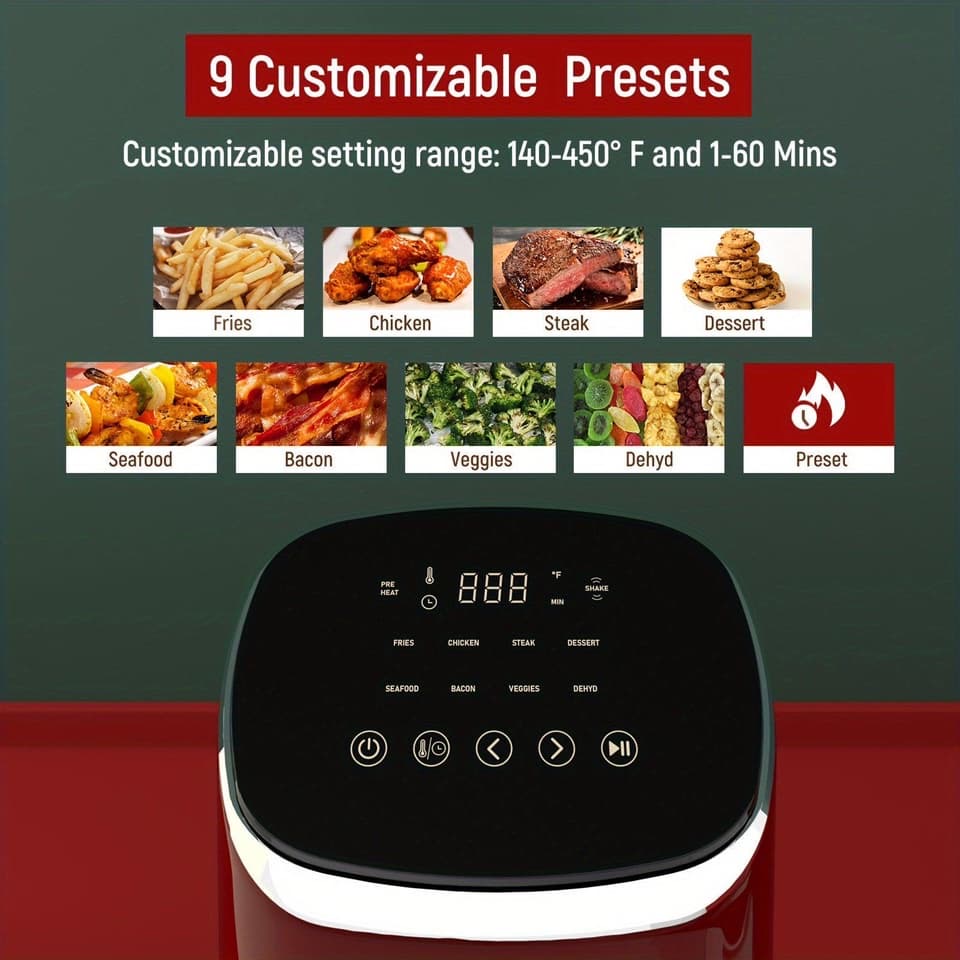 Air Fryer 4L with 9 Cooking Functions Reminder 1550W Power - HomeGoods Lima