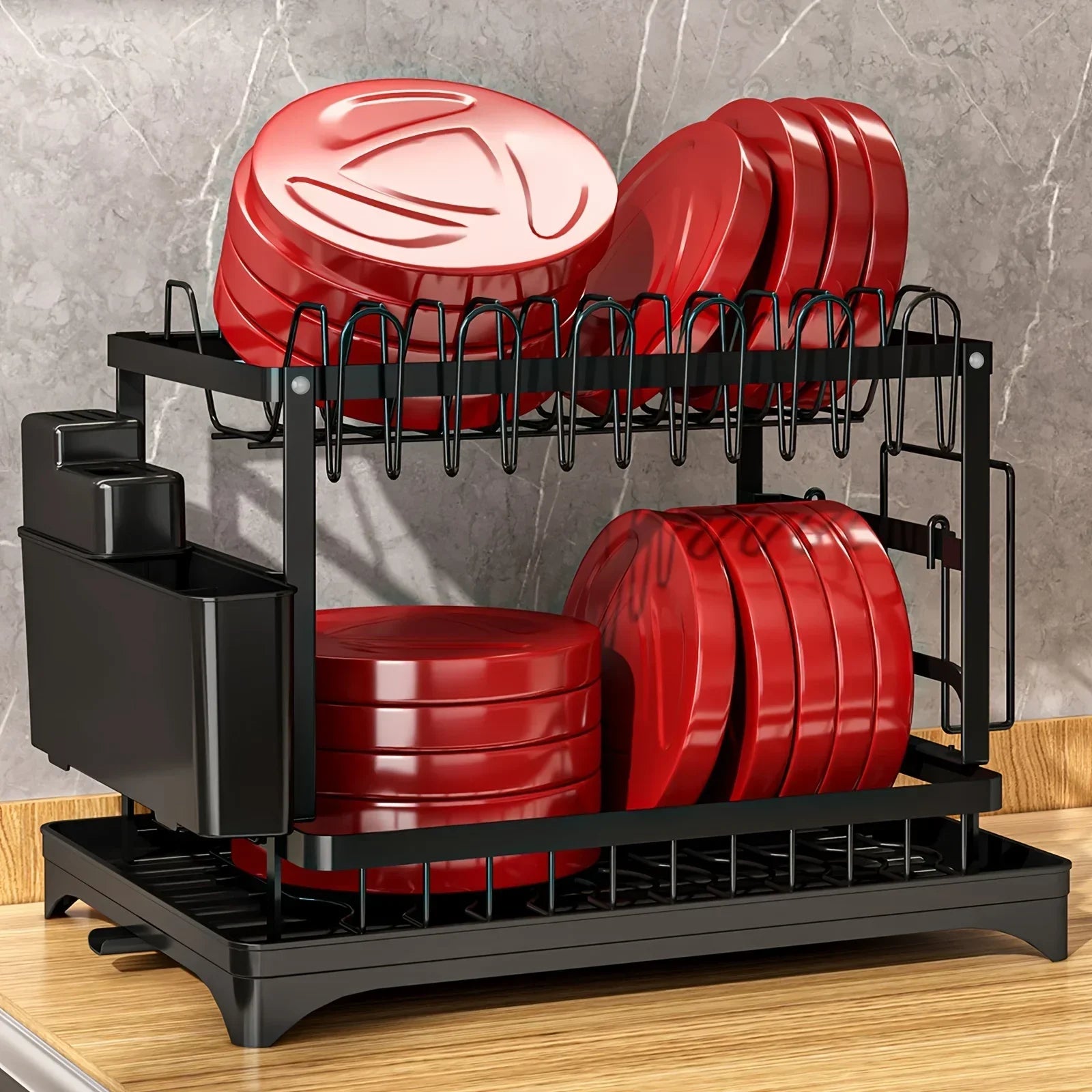 Chic Two-Tier Kitchen Drying Rack