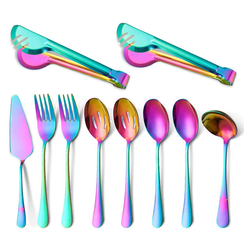 10Piece Stainless Steel Serving Cutlery Set for Everyday Entertaining - HomeGoods Lima