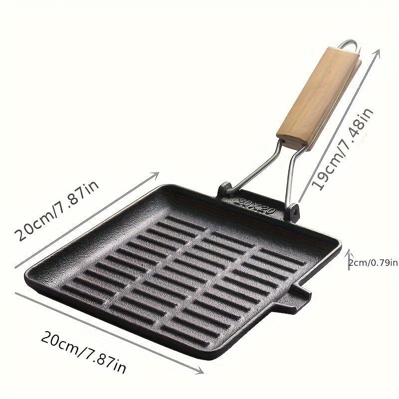 Foldable Striped Cast Iron Frying Pan for Induction Cookers - HomeGoods Lima