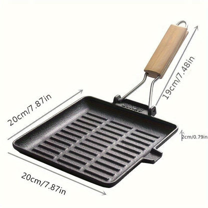 Foldable Striped Cast Iron Frying Pan for Induction Cookers - HomeGoods Lima