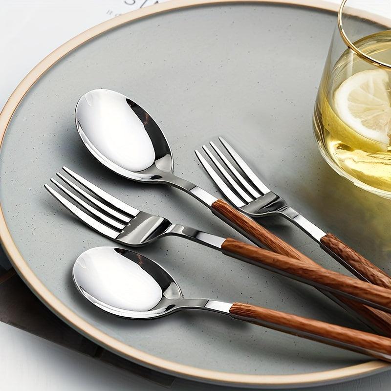 8Piece Cutlery Set with Wooden Handle and Stainless Steel Blades - HomeGoods Lima