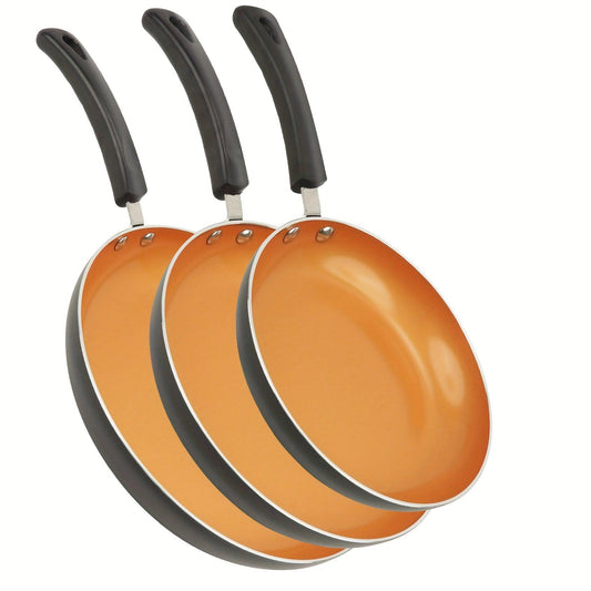 Golden Ceramic Nonstick Frying Pan Set 3 Pieces - HomeGoods Lima