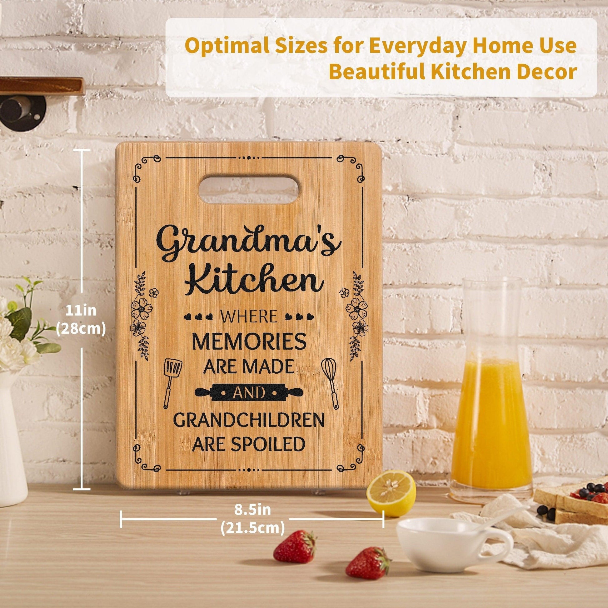 Personalized Bamboo Cutting Board Christmas Gift for Grandma - HomeGoods Lima