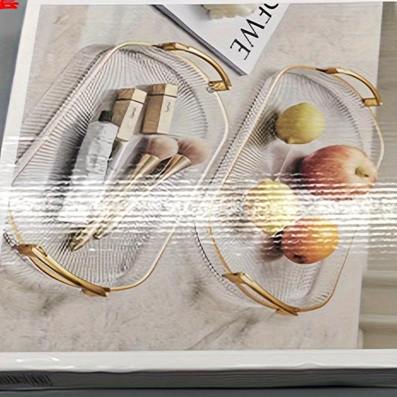 Stylish MultiUse Tray with Gold Handle Durable Transparent Design - HomeGoods Lima