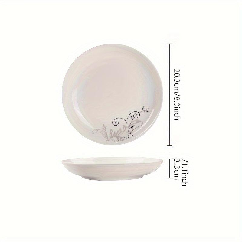 Elegant Ceramic Dinner Plates High Temperature Resistant Golden Branch Design - HomeGoods Lima