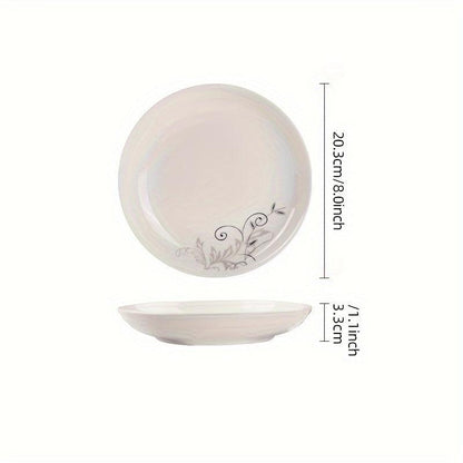 Elegant Ceramic Dinner Plates High Temperature Resistant Golden Branch Design - HomeGoods Lima