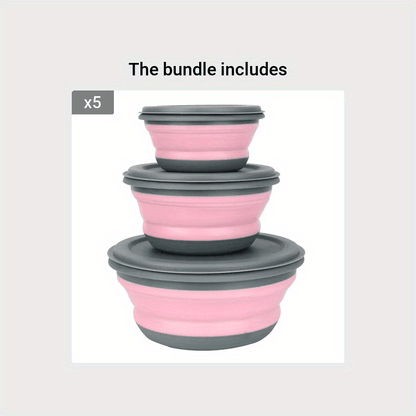 3Piece Silicone Bowl Set with Lid Portable Travel Tableware - HomeGoods Lima