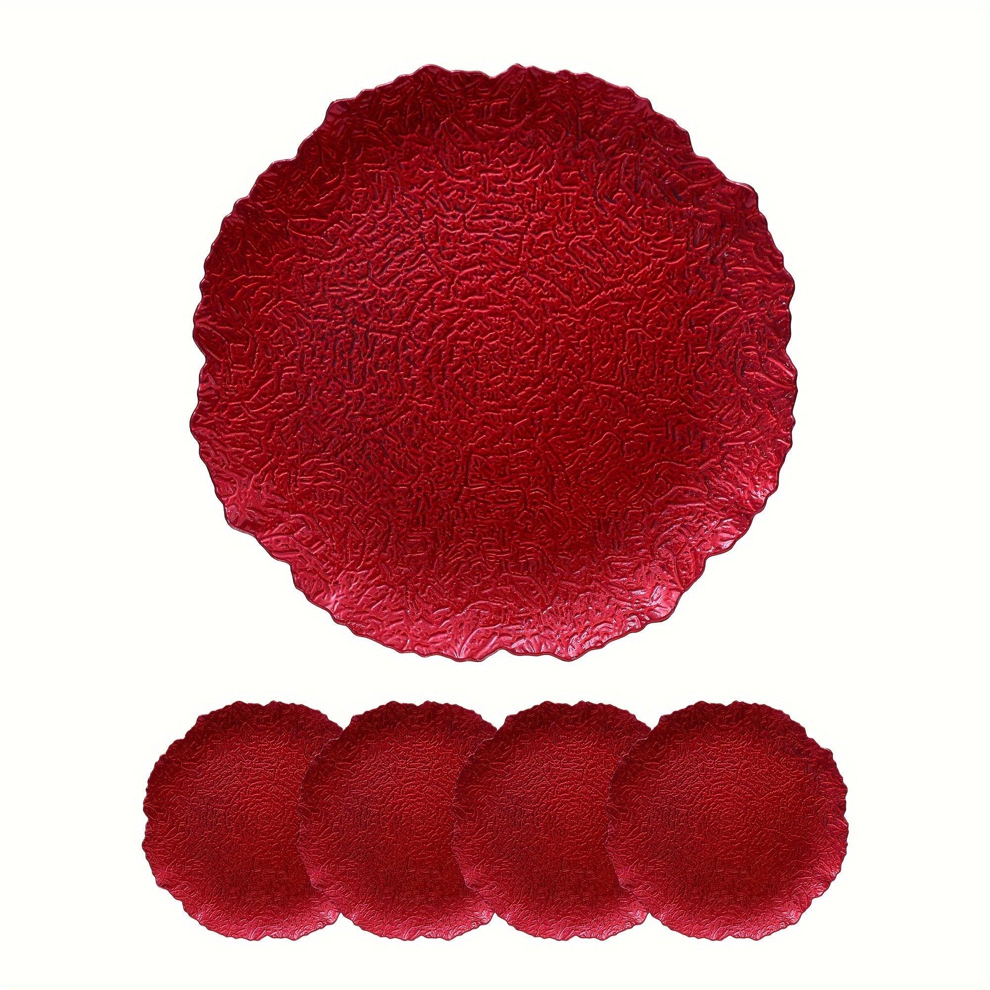 Set of 4 Unique Red Dinner Plates for Special Events - HomeGoods Lima