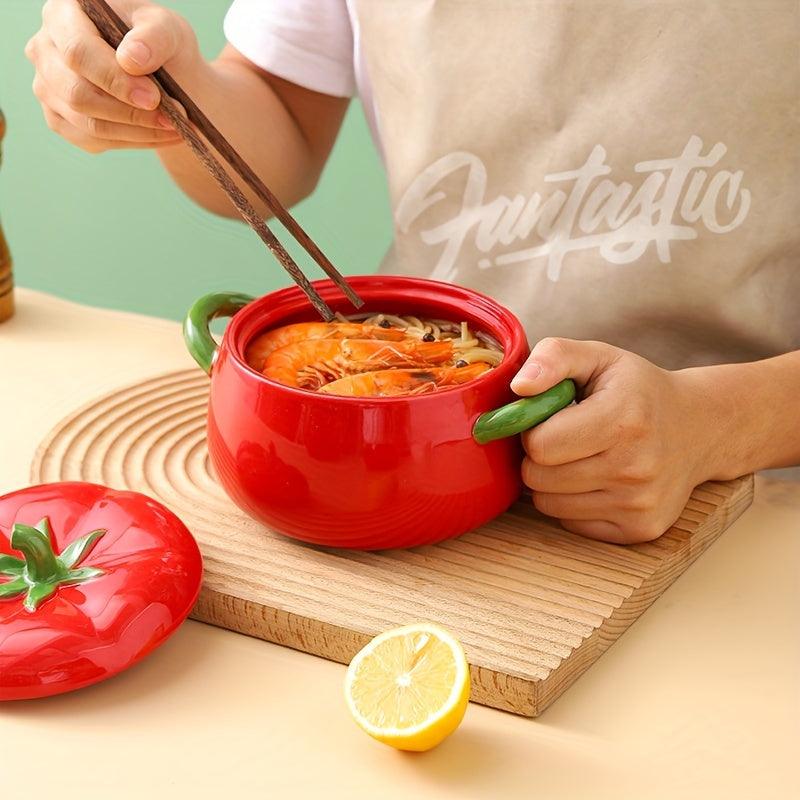 Large Capacity Ceramic Tomatoshaped Soup Bowl with Lid - HomeGoods Lima