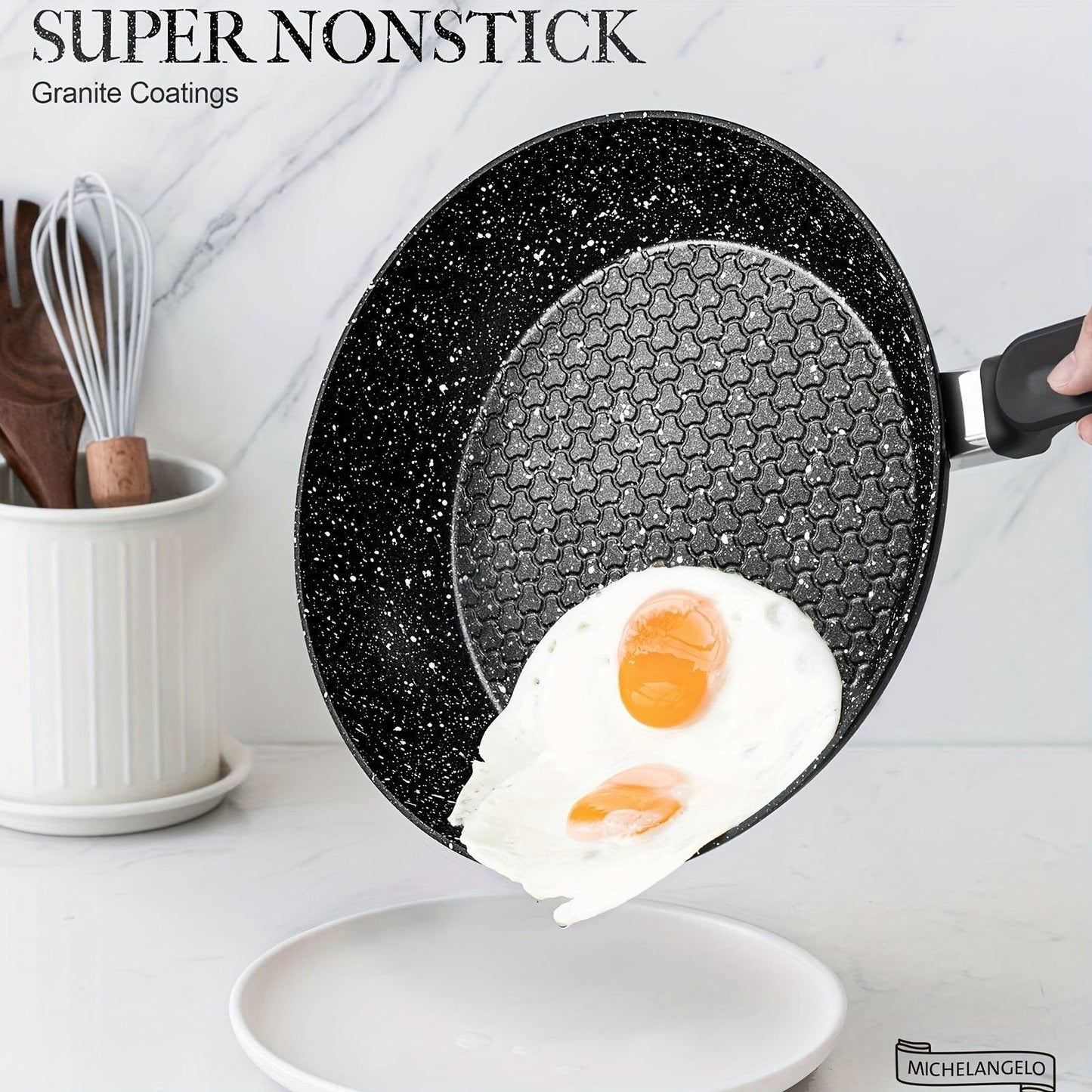 Nonstick Granite Frying Pan with Lid - HomeGoods Lima