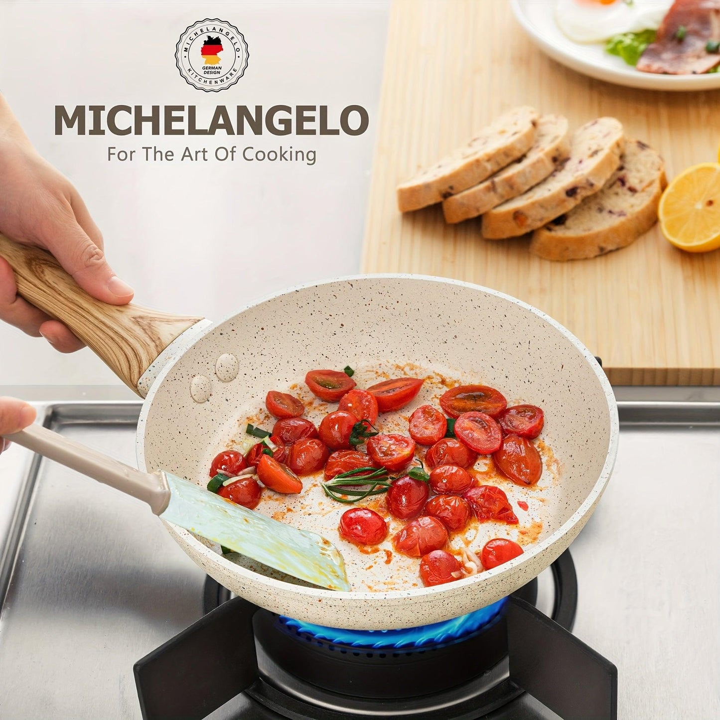 8 Inch Nonstick Frying Pan with Lid and AntiScald Handle - HomeGoods Lima