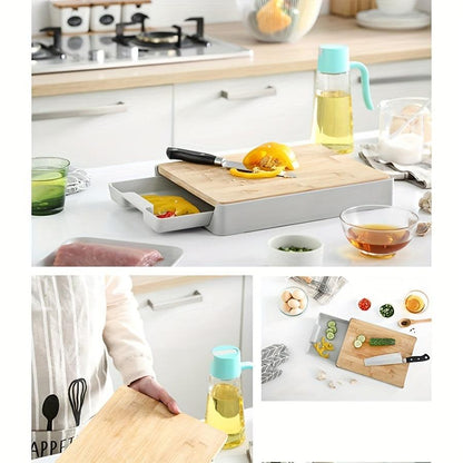 Bamboo Cutting Board with Sliding Tray and NonSlip Pads - HomeGoods Lima