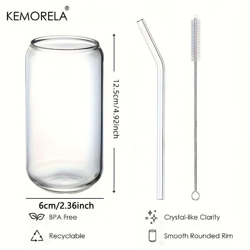 4Piece Borosilicate Glass Water Cup Set with Sealed Lids Straws - HomeGoods Lima