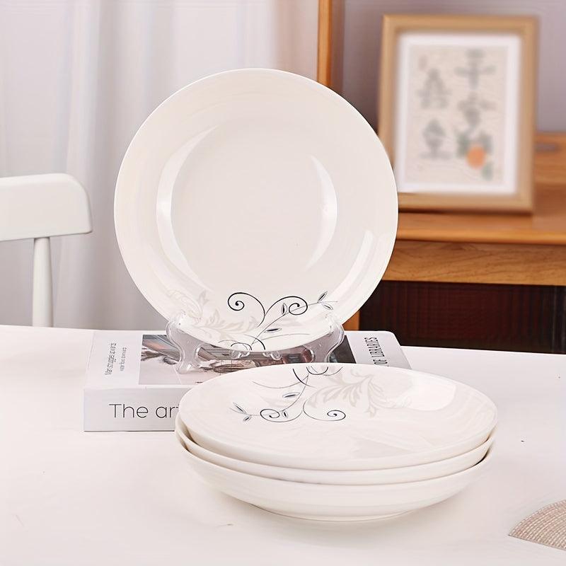 Elegant Ceramic Dinner Plates High Temperature Resistant Golden Branch Design - HomeGoods Lima