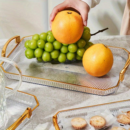 Stylish MultiUse Tray with Gold Handle Durable Transparent Design - HomeGoods Lima