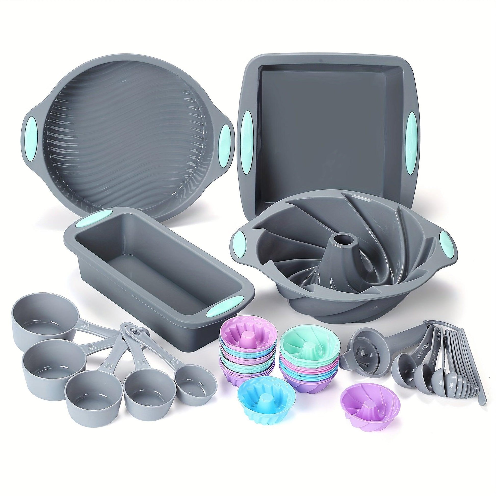 45Piece Nonstick Silicone Baking Set OvenSafe Flexible Bakeware - HomeGoods Lima