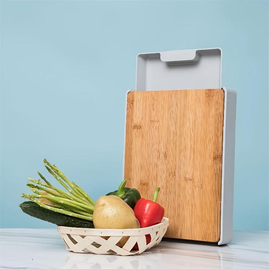 Bamboo Cutting Board with Sliding Tray and NonSlip Pads - HomeGoods Lima