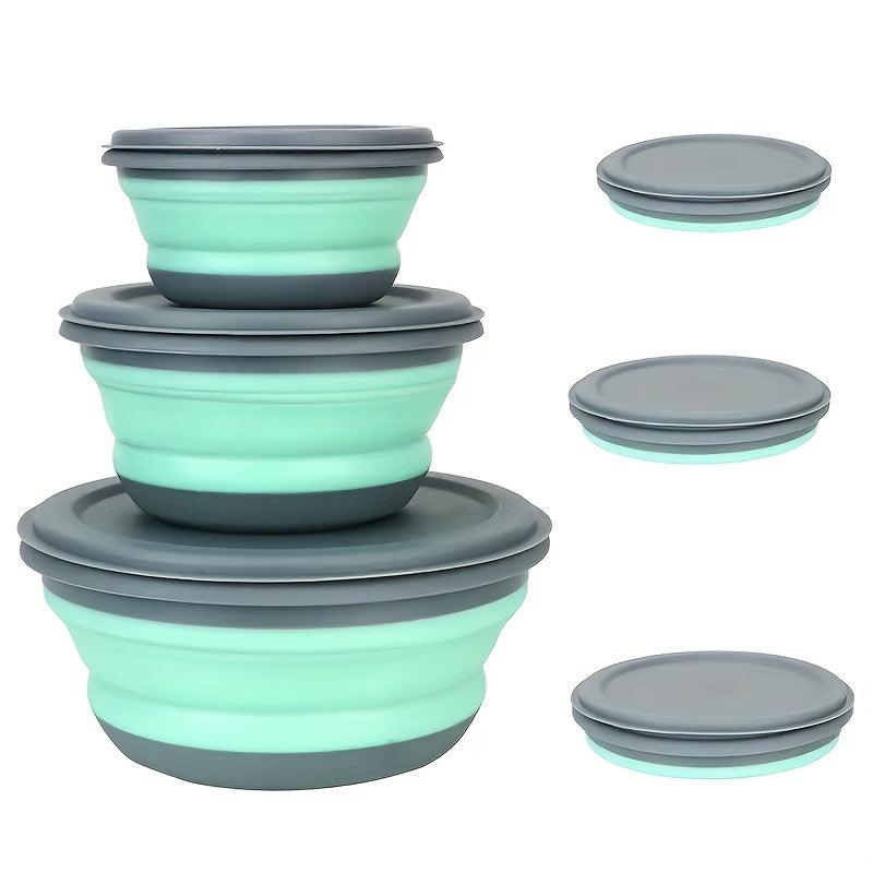 3Piece Silicone Bowl Set with Lid Portable Travel Tableware - HomeGoods Lima