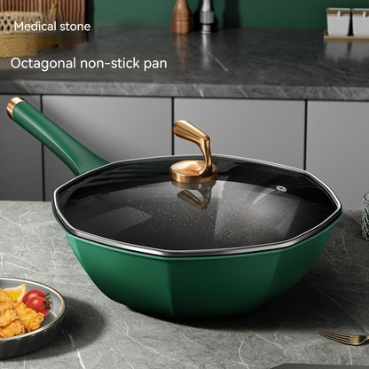 Octagonal Maifan Stone NonStick Cast Iron Skillet